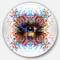 Designart - Magic Eye with Flowers' Ultra Vibrant Animal Metal Circle Wall Art